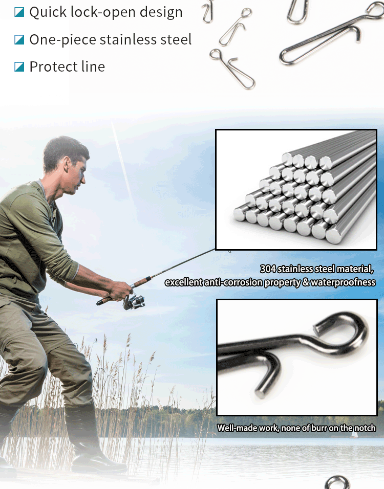 Hengsheng Carp Fishing Accessories Carp Rig Link Clip Quick Change Clip Snap Hook Leader Swivel Clip Fishing Spring for Carp