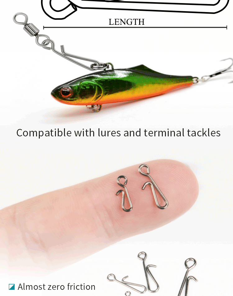 Hengsheng Carp Fishing Accessories Carp Rig Link Clip Quick Change Clip Snap Hook Leader Swivel Clip Fishing Spring for Carp