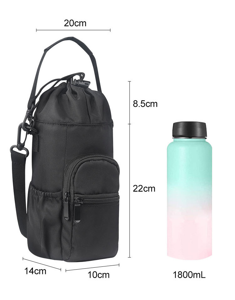 Outdoor Activities Water Bottle Bag with Sleeve Water Bottle Carrier Bag Crossbody Strap Cup Sleeve