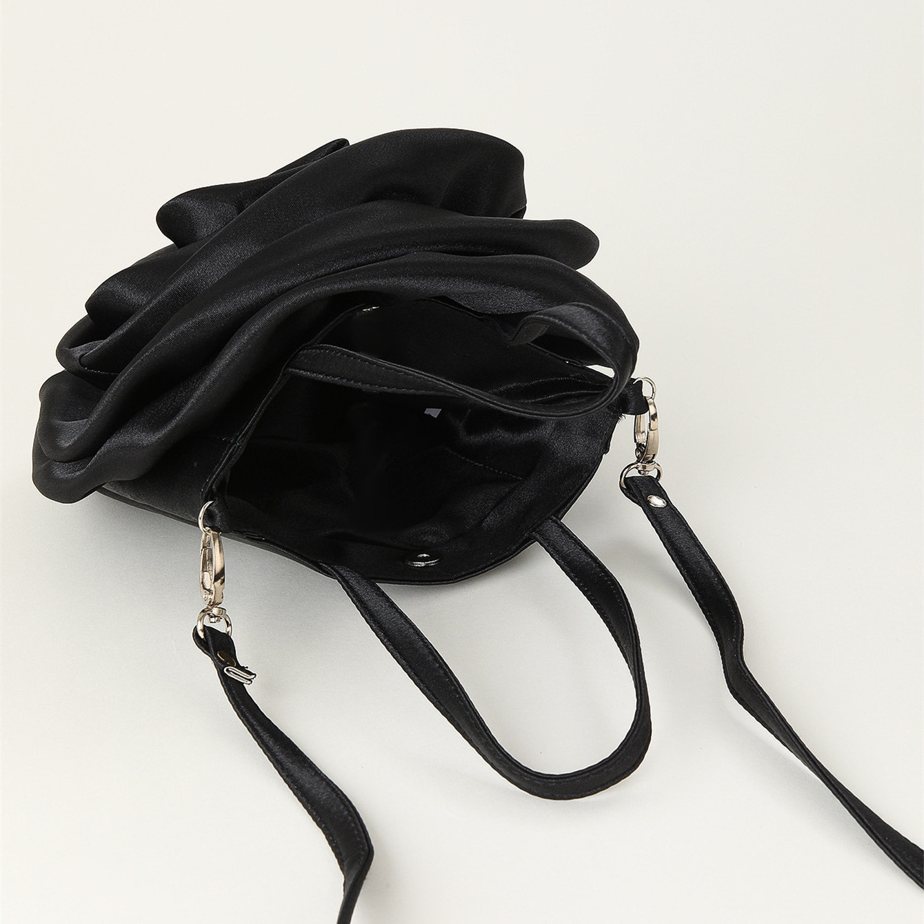 Y2K Style Rose Flower Shape Satin Small Handbags For Girls And Ladies Mini Elegant Purses