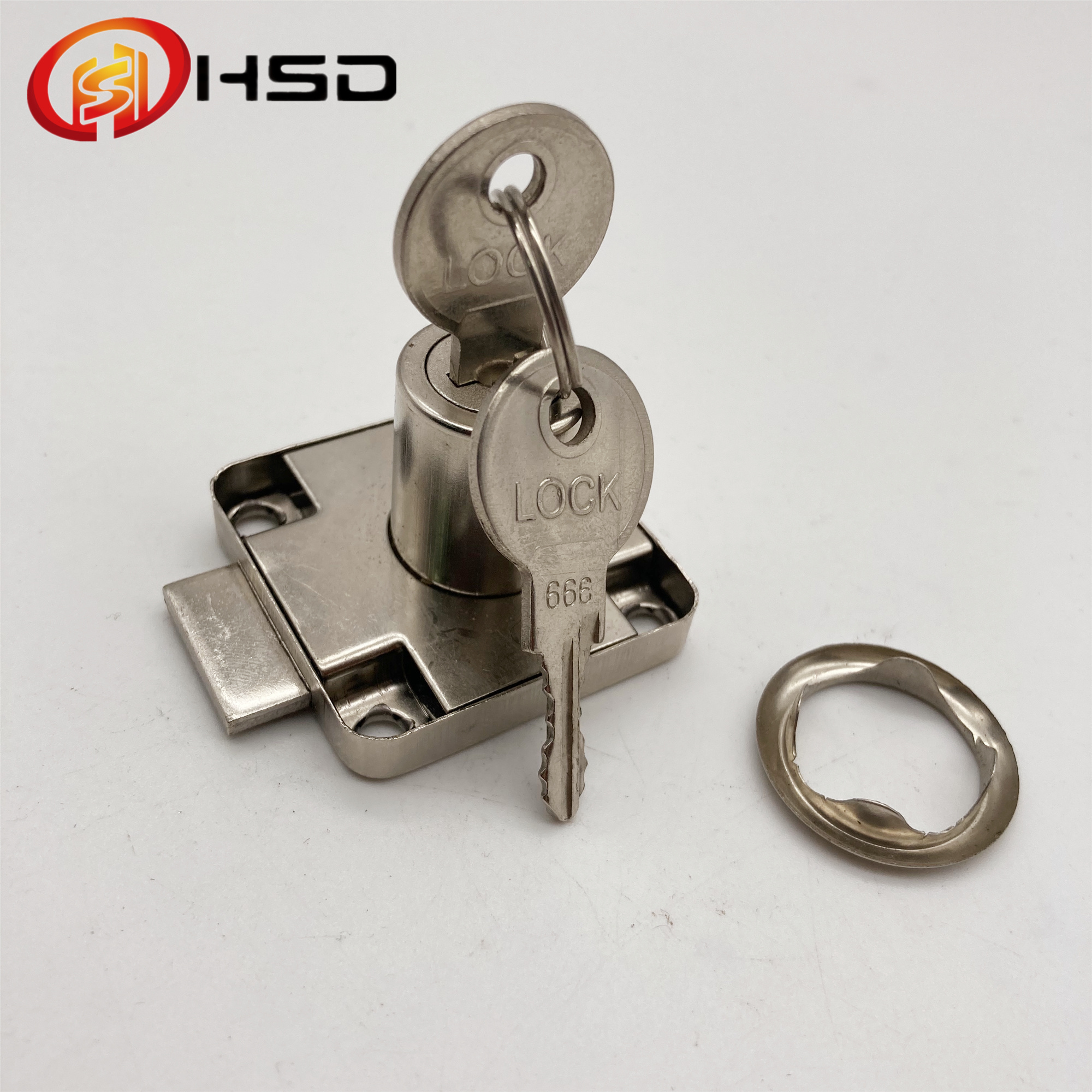 HENGSHIDA Cabinet Door Lock Metal Keys Chrome Plated Zinc Alloy Cabinet door Lock office desk  Drawer lock