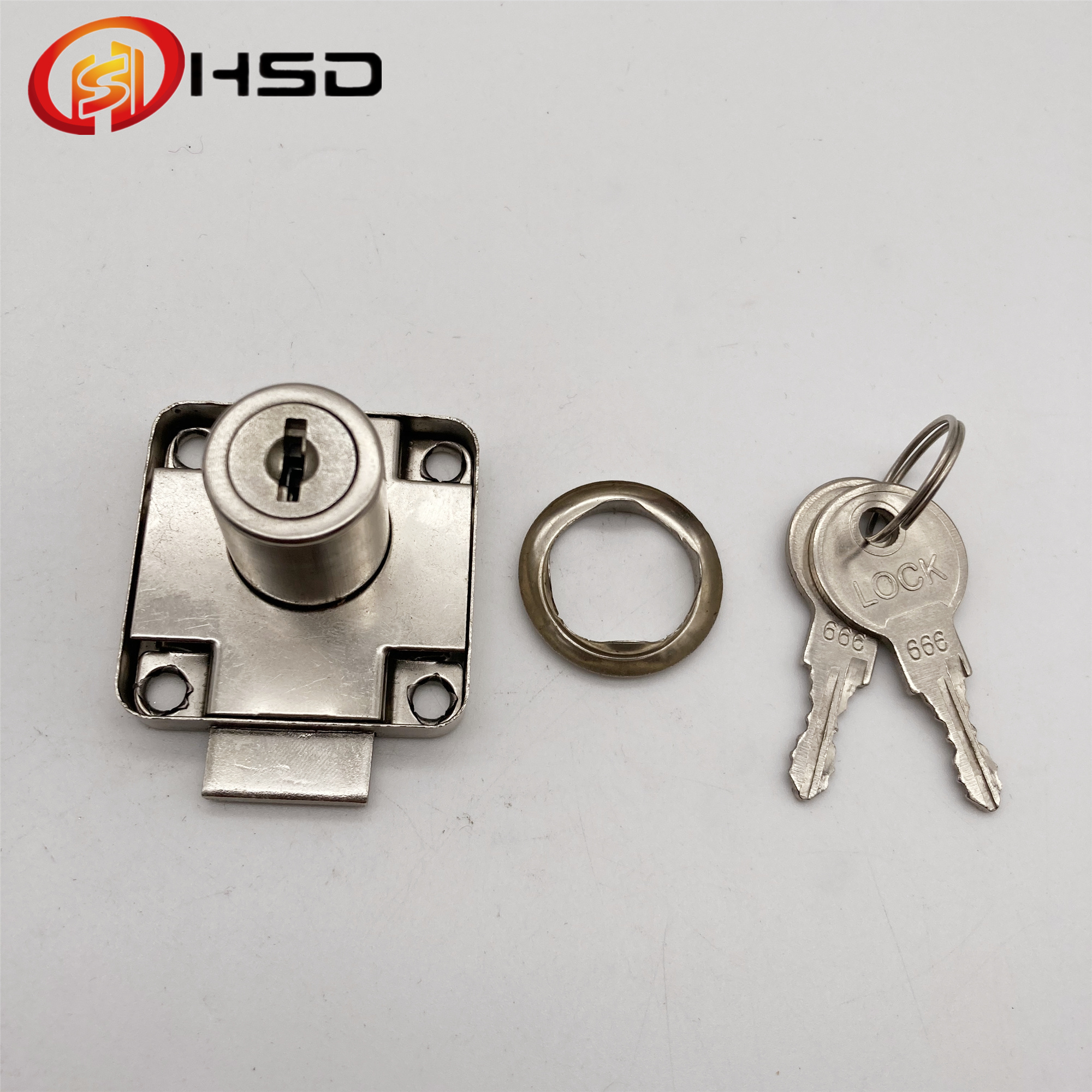 HENGSHIDA Cabinet Door Lock Metal Keys Chrome Plated Zinc Alloy Cabinet door Lock office desk  Drawer lock