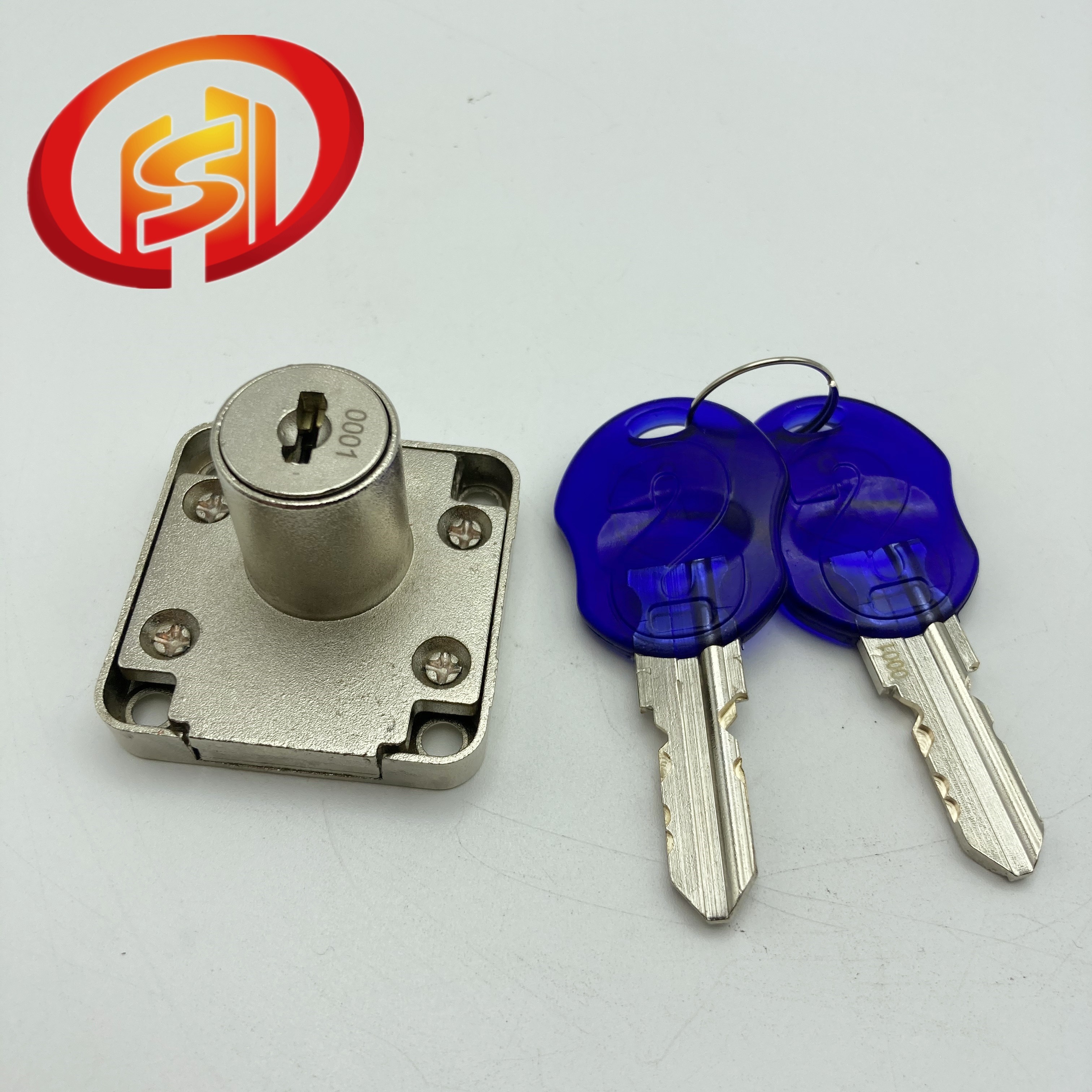 Hengshida Hot Selling Drawer Lock Plastic with Brass keys Zinc Alloy Cabinet Door lock Office desk Drawer Lock