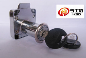 Top quality drawer lock zinc alloy Furniture hardware chrome with brass key