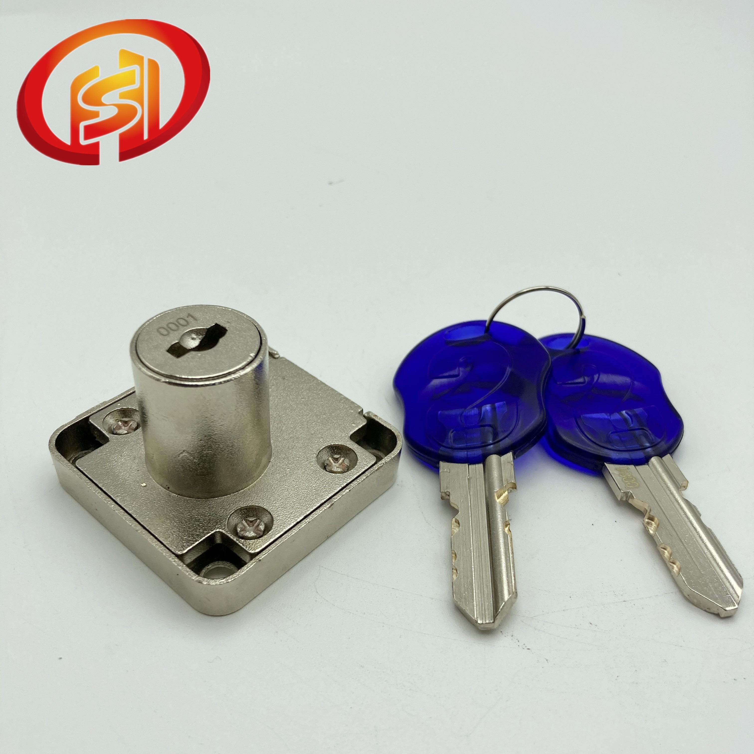 Hengshida Hot Selling Drawer Lock Plastic with Brass keys Zinc Alloy Cabinet Door lock Office desk Drawer Lock