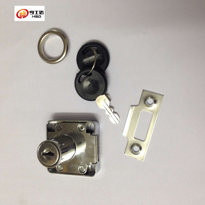 Top quality drawer lock zinc alloy Furniture hardware chrome with brass key