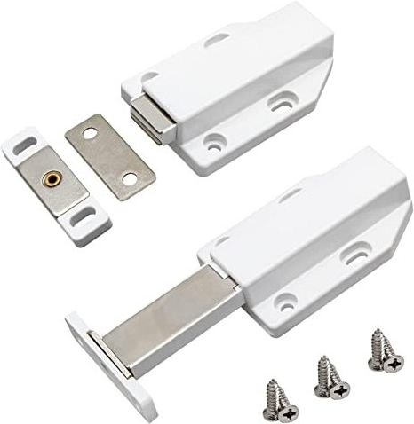 Magnetic Push to Open Latches Heavy Duty White Touch Latch Catch Cabinet Door Hardware Touch Pressure Release Latch for Drawer