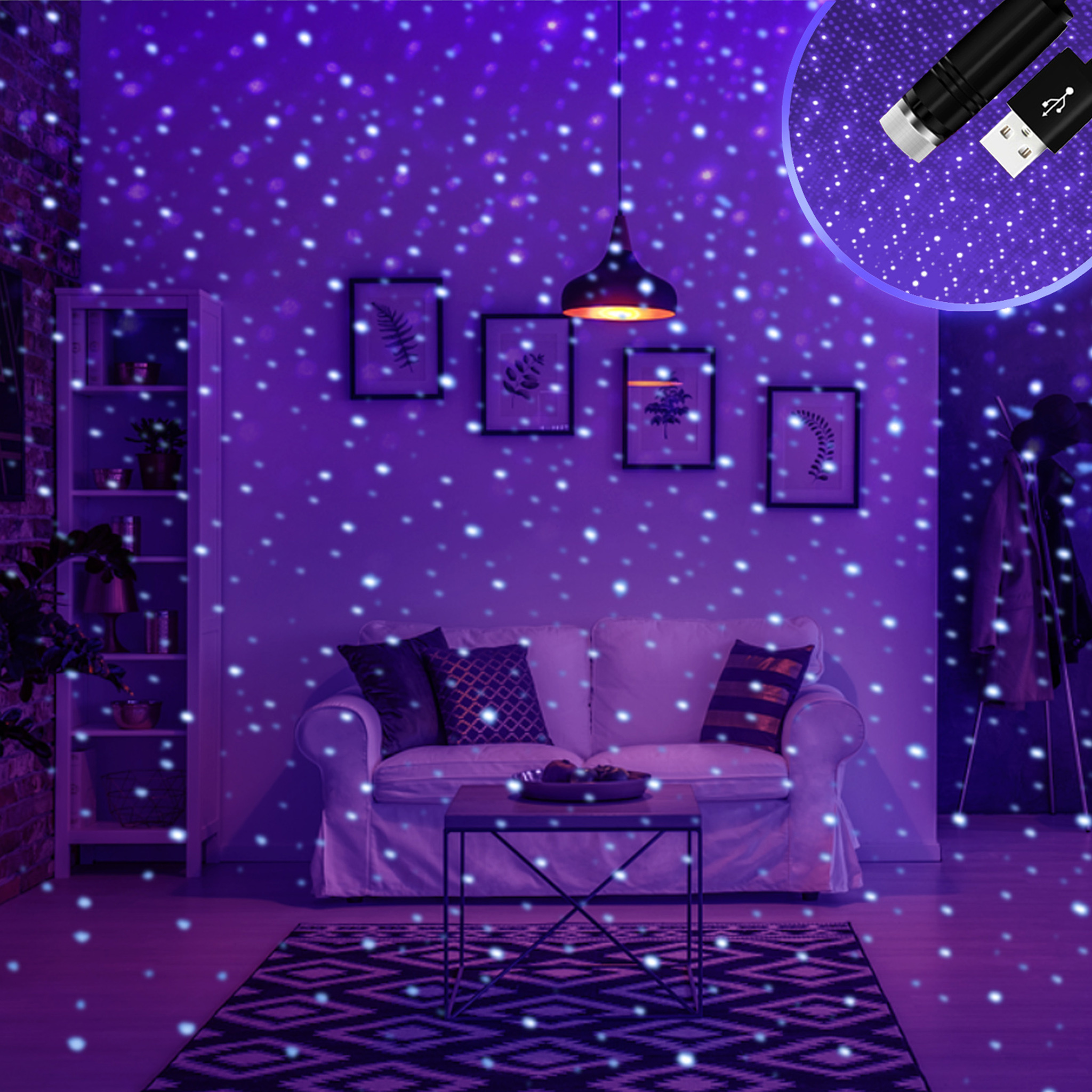 Amazon hot sale USB Star Projector Night Light led lights for decoration home and kids room ceiling light bedroom