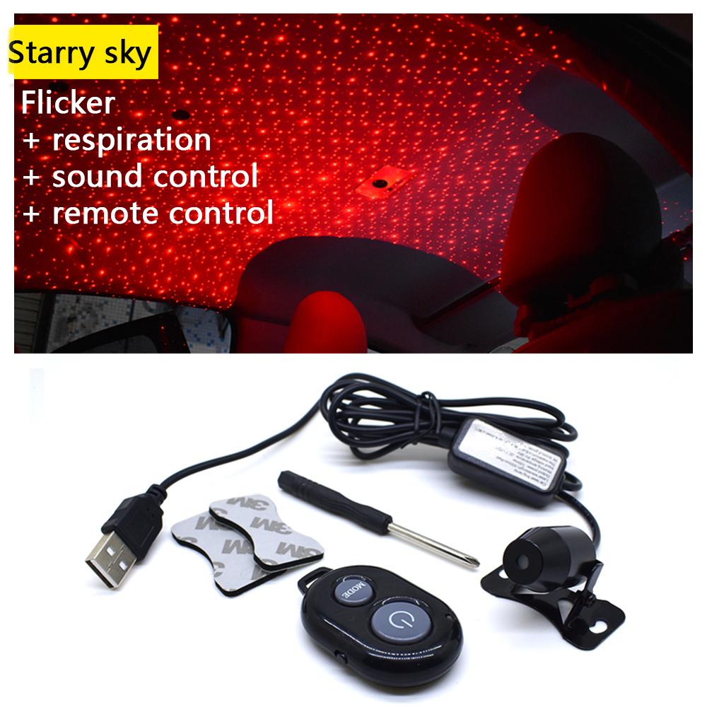 car roof star interior USB flashing starlight decorative  led star projection high lights with remote control