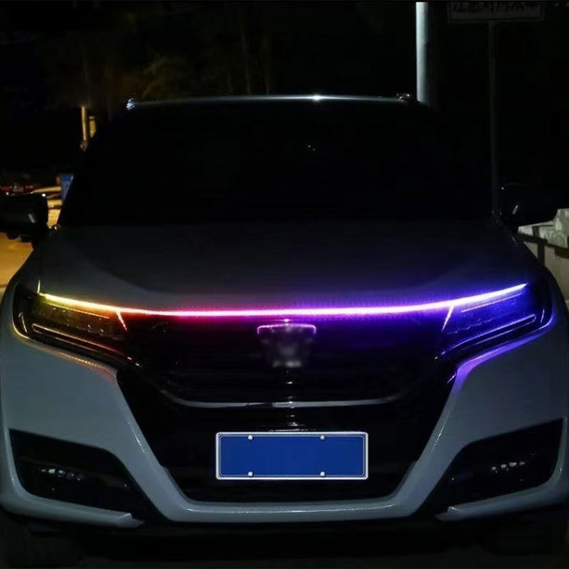 180cm Led Car Hood Lights Strip Universal Engine Hood Guide Decorative Light Bar Auto Headlights Car Daytime Running Light