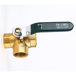 1/2" Three-Way Brass Ball Valve T type