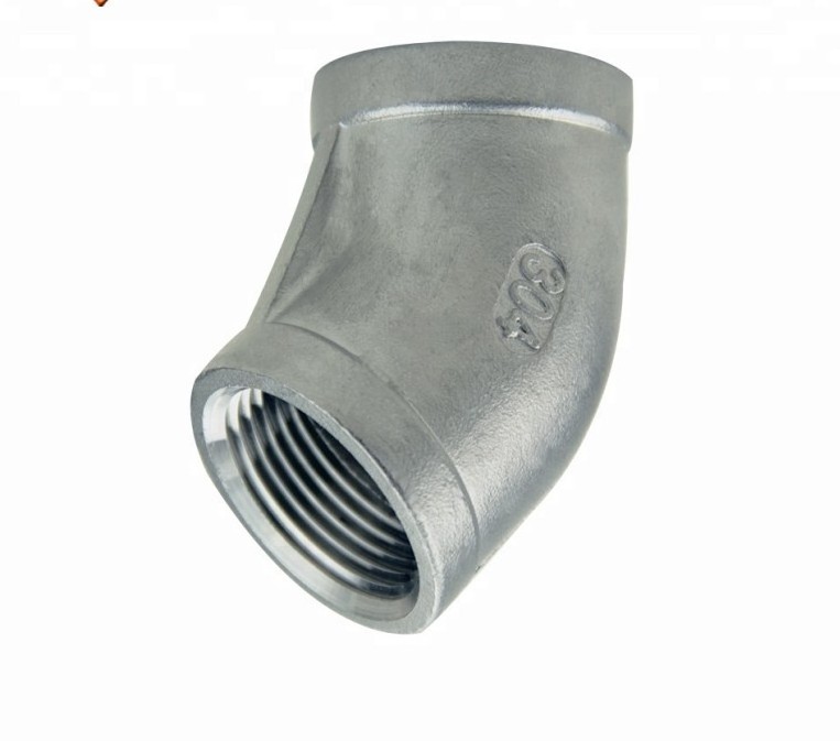 factory directly Elbow 45 Degree Stainless Steel 304/316 Female Npt/Bsp Threaded Pip Fitting