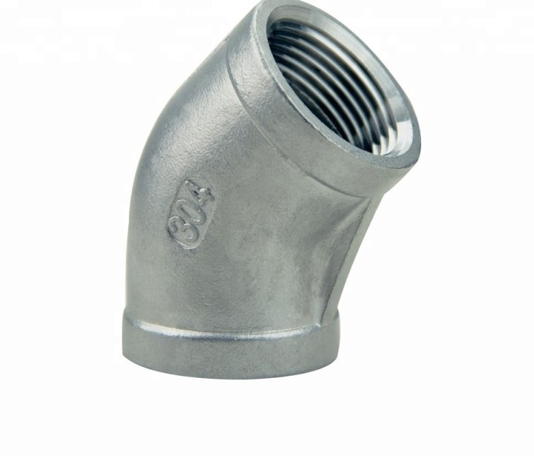 factory directly Elbow 45 Degree Stainless Steel 304/316 Female Npt/Bsp Threaded Pip Fitting