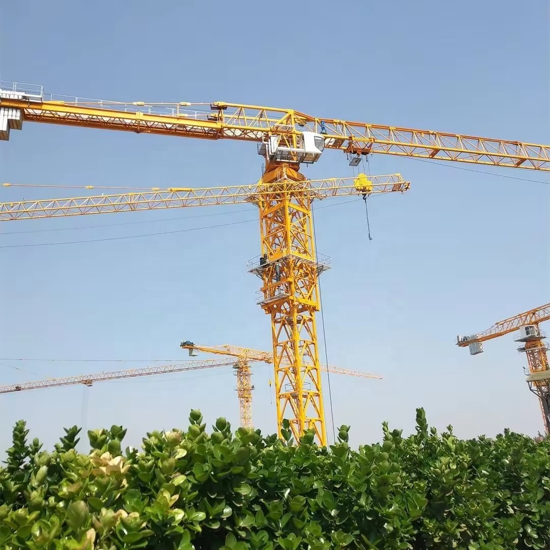 12 Ton Brand New Tower Crane T-7018 Construction Crane Automatic Erection Flat Head Tower Crane