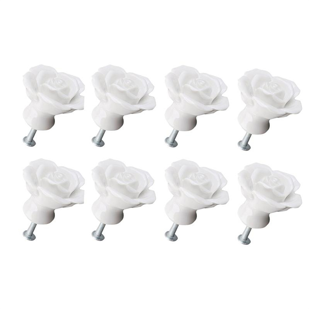 Rose Shaped Ceramic Kitchen Cupboard Handles Ceramic Furniture Handle Cabinet Drawer Knobs Door Knobs Pull Handles Pullers