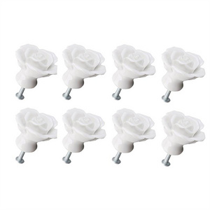 Rose Shaped Ceramic Kitchen Cupboard Handles Ceramic Furniture Handle Cabinet Drawer Knobs Door Knobs Pull Handles Pullers