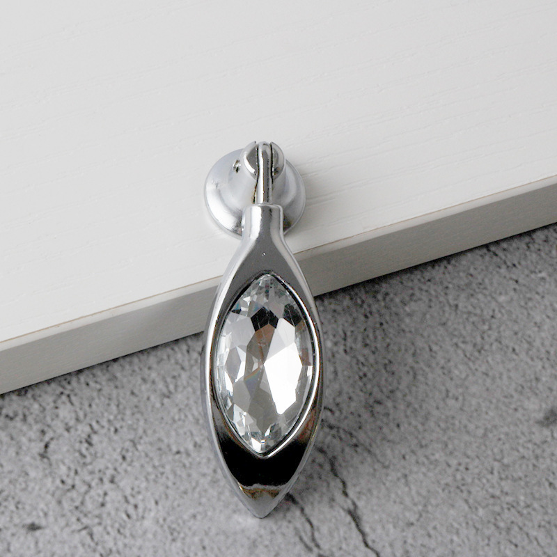 New Material European Crystal Zinc Alloy Handle Anti-rust Modern Cabinet Pulls Single Hole Hanging Handle Furniture Hardware