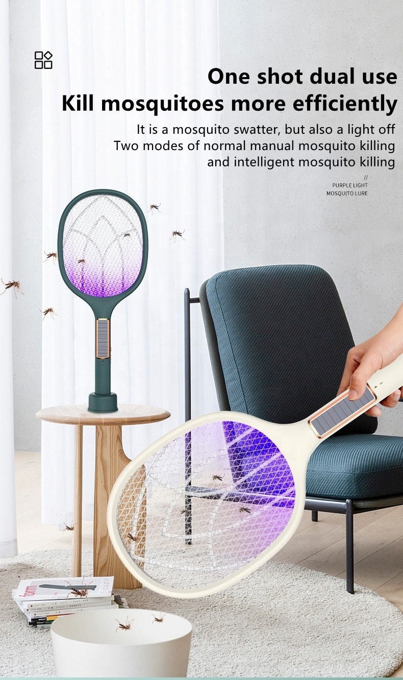 Portable summer fly swatter electric mosquito killer racket bug zapper lamp anti mosquito insect killer rechargeable kills flies