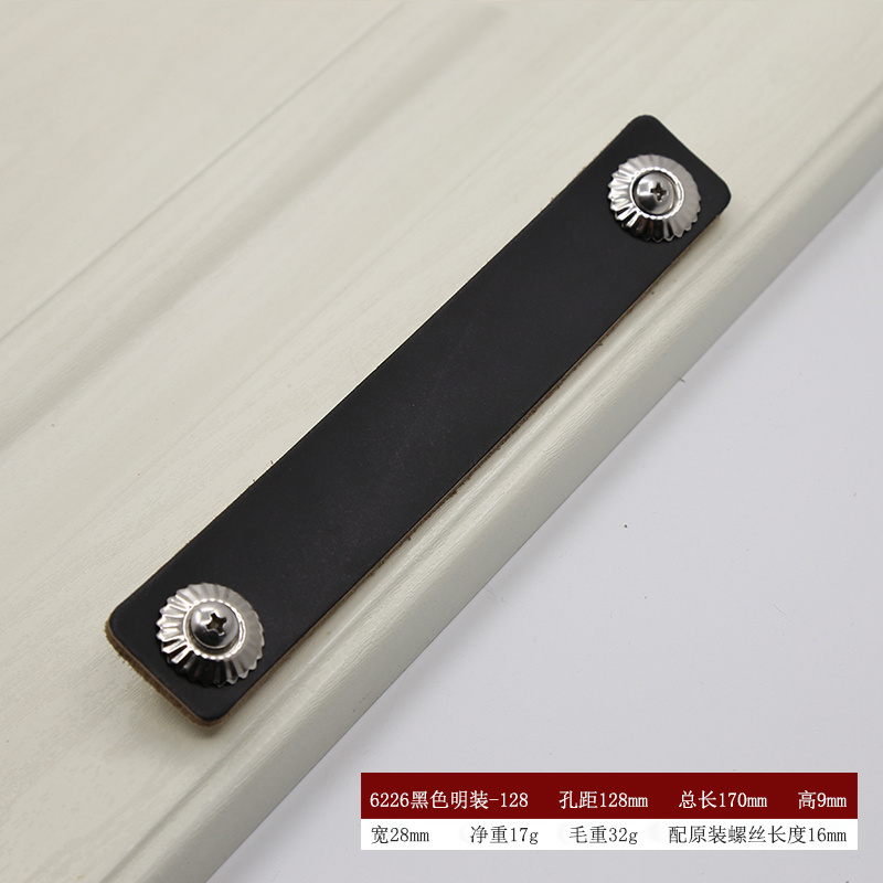 Modern Leather Door Handle Square Leather Handle Pulls For Cabinet Dresser Cupboard Practical Furniture Hardware