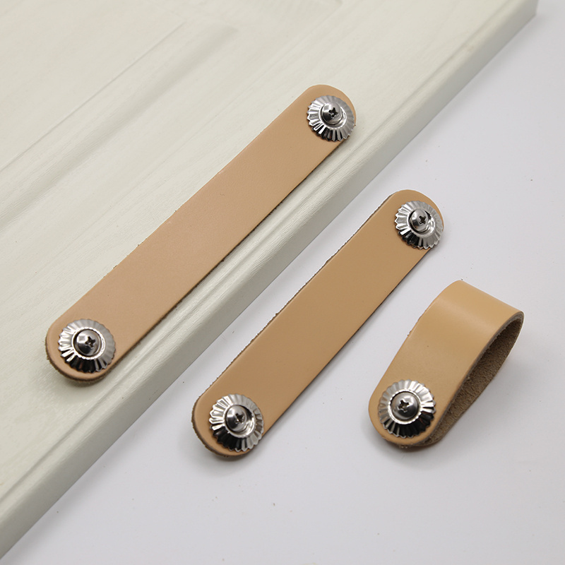 Good Selling Soft PU Leather Door Handles Zinc Alloy Handle Furniture Dresser Drawer Cabinet Pulls