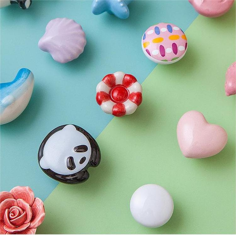 New Arrival Hand-painted Animal Ceramic Kitchen Cabinet Knobs Pull Drawer Handles Decorate The Baby Bedroom Furniture Closet