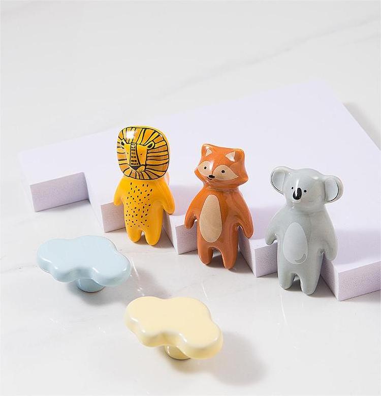 New Arrival Hand-painted Animal Ceramic Kitchen Cabinet Knobs Pull Drawer Handles Decorate The Baby Bedroom Furniture Closet