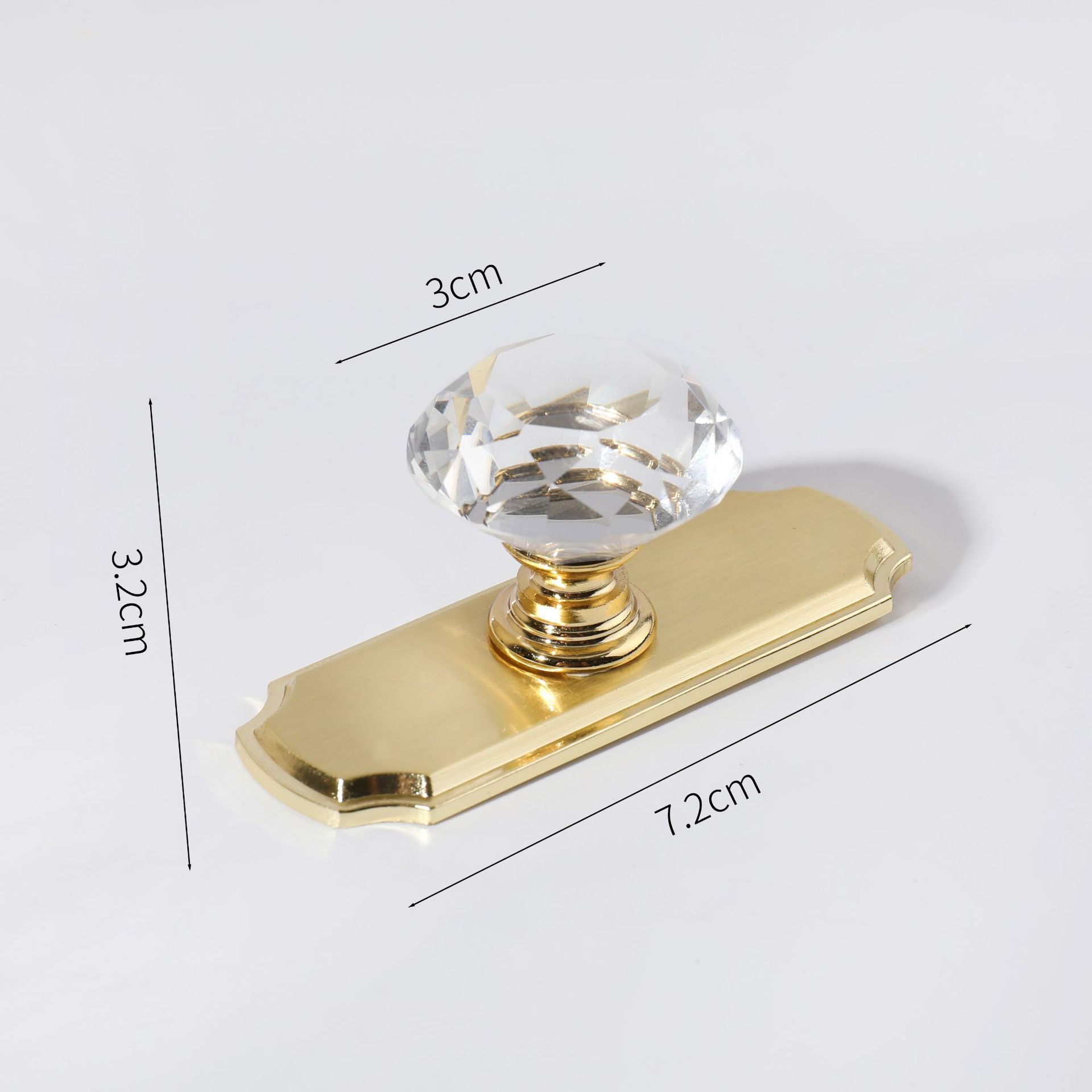 New Arrival Luxury Crystal Door Handle Gold Black Zinc Alloy Table Handle Wardrobe Drawer Cabinet Door Handle