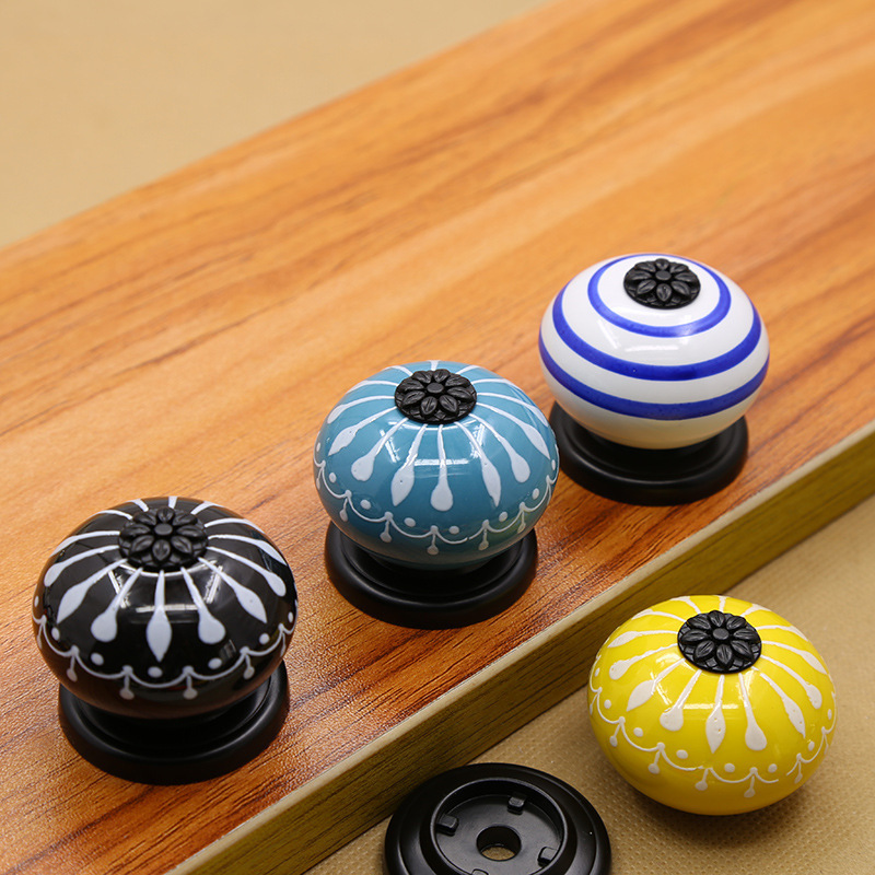 Ceramic Knob / Dresser Knobs Colorful Cabinet Pulls Knobs / Unique Kitchen Door Handle Knob Furniture Hardware