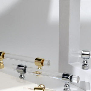 Latest Design Acrylic Long Transparent Crystal Handle Light Luxury Cabinet Bathroom Cabinet Drawer Cabinet Door Handle