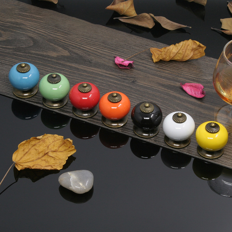 For Cabinets, Kitchen And Bathroom Cabinets Ceramic Knobs With Colorful Knobs And Pumpkin Handles Drawer Ceramic Pulls