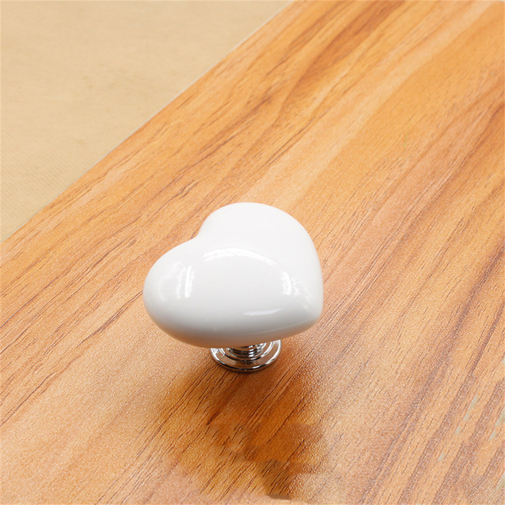 Smaller Special Heart Shape Ceramic Cabinet Knobs Decorative Furniture drawer Handles Nursery Dresser Cupboard Wardrobe Cabinet