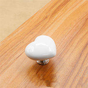 Smaller Special Heart Shape Ceramic Cabinet Knobs Decorative Furniture drawer Handles Nursery Dresser Cupboard Wardrobe Cabinet