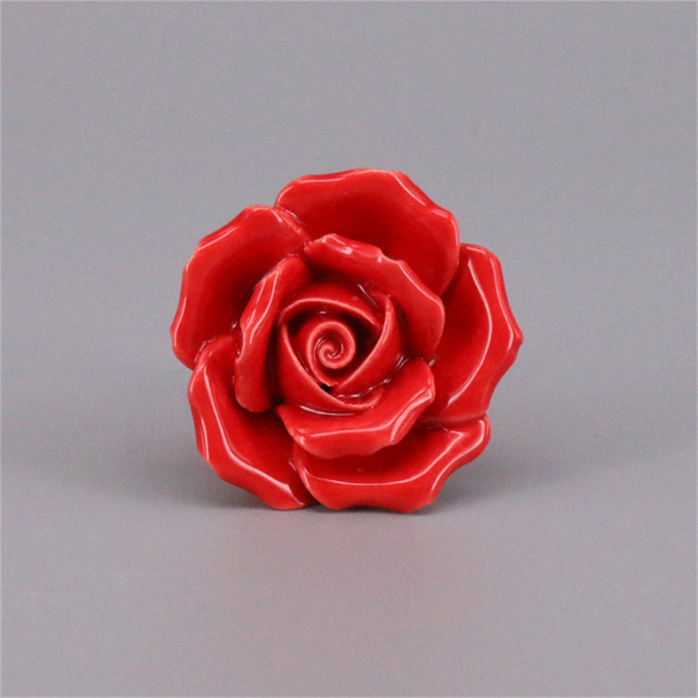 1Pcs Flower Knobs Ceramic Vintage Furniture Handles Cabinet Pulls Kitchen Cupboard Single Hole Drawer For Nursery Room