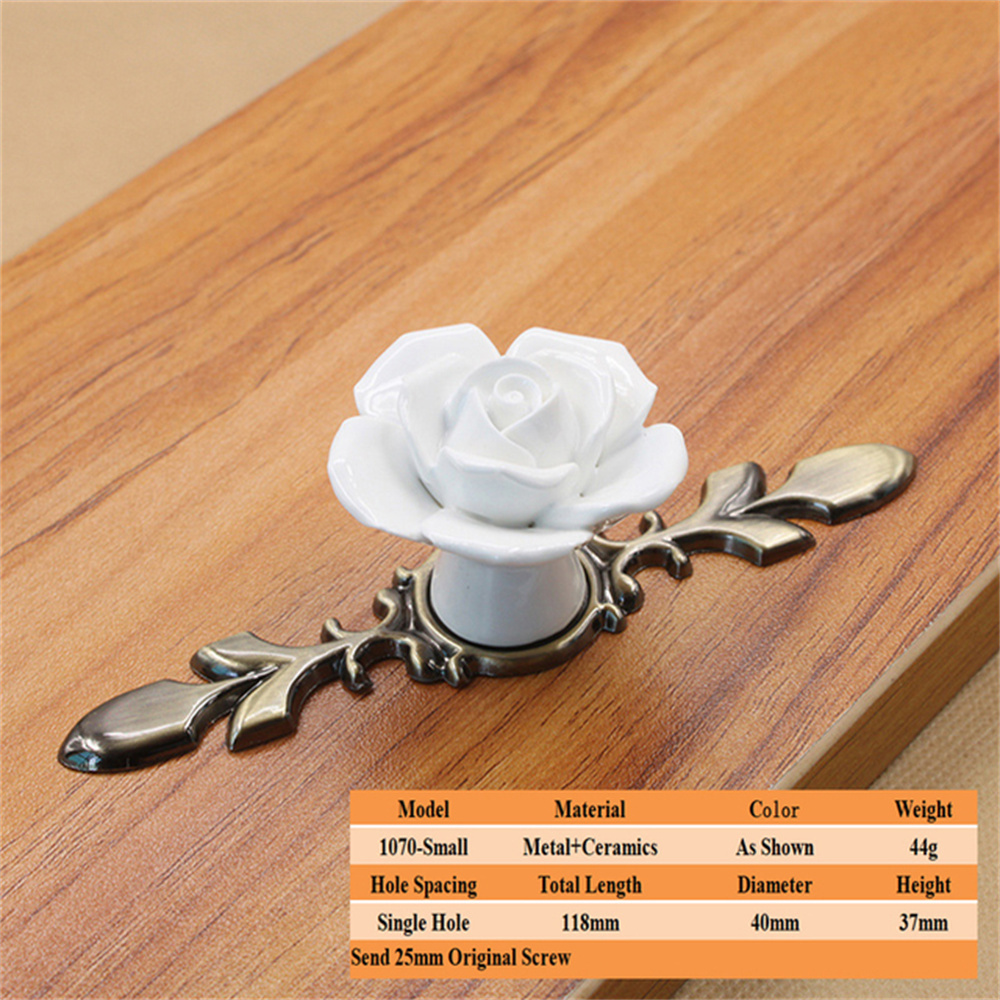 1x Flower Knob Dresser Drawer Pulls Handles Kitchen Cupboard Wardrobe Door Cabinet Knobs Rustic Hardware