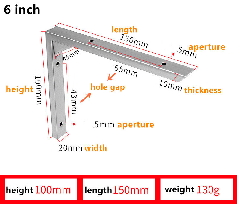 2023 Popular Wall Mounting Shelf Supports Floating Shelf Triangle Steel Brackets Corner Brace Bracket