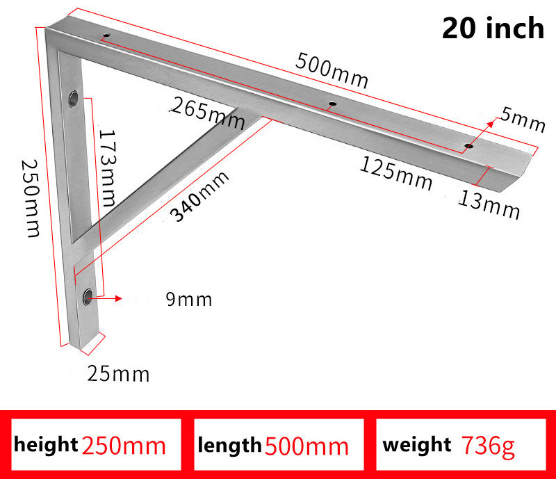 2023 Popular Wall Mounting Shelf Supports Floating Shelf Triangle Steel Brackets Corner Brace Bracket