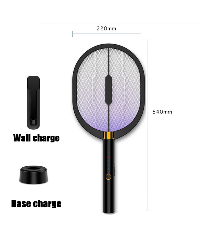 2022 NEWEST Electric Mosquito Killer Swatter Racket UV Light Killing Lamp Trap for Flies Bugs with Base and Wall USB Charging