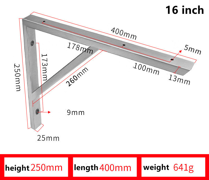 2023 Popular Wall Mounting Shelf Supports Floating Shelf Triangle Steel Brackets Corner Brace Bracket