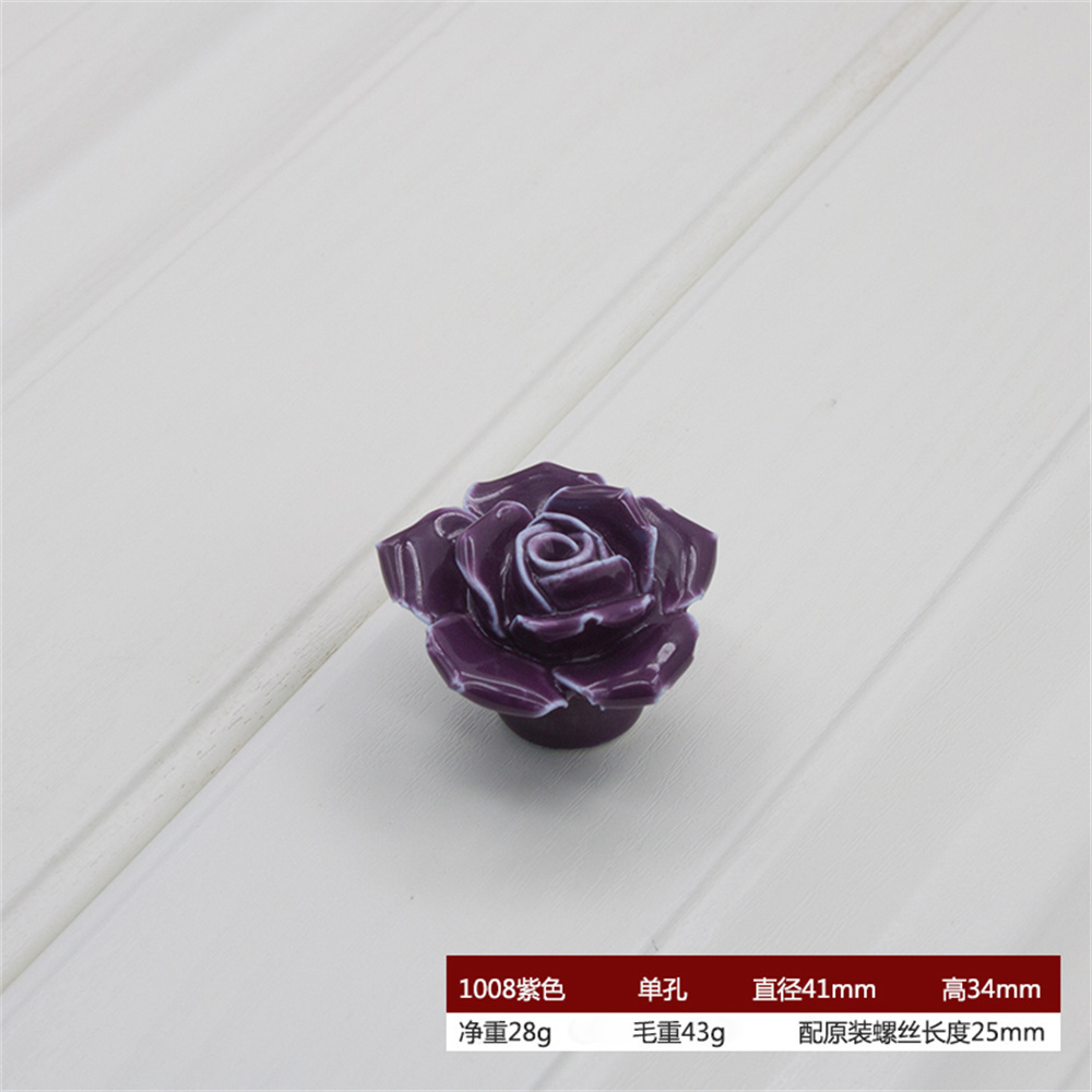 Rose Shaped Ceramic Kitchen Cupboard Handles Ceramic Furniture Handle Cabinet Drawer Knobs Door Knobs Pull Handles Pullers