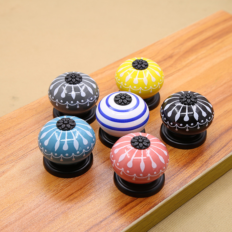 Ceramic Knob / Dresser Knobs Colorful Cabinet Pulls Knobs / Unique Kitchen Door Handle Knob Furniture Hardware