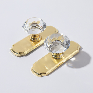 New Arrival Luxury Crystal Door Handle Gold Black Zinc Alloy Table Handle Wardrobe Drawer Cabinet Door Handle