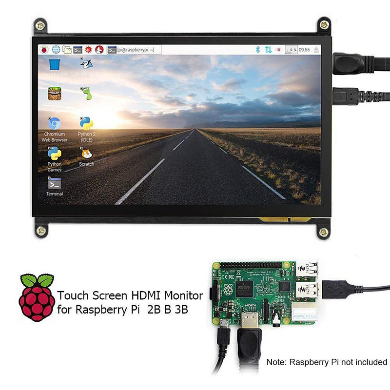 7 inch 1024x600 IPS Capacitive Raspberry Pi 4 LCD Touch screen display driver screen for Mini PC Raspberry Pi 4