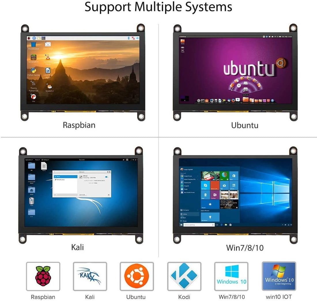 7 Inch  lcd Capacitive Touch Screen raspberry pi 4 7 inch touch screen LCD Display Interface  raspberry pi 4 b 8gb ram