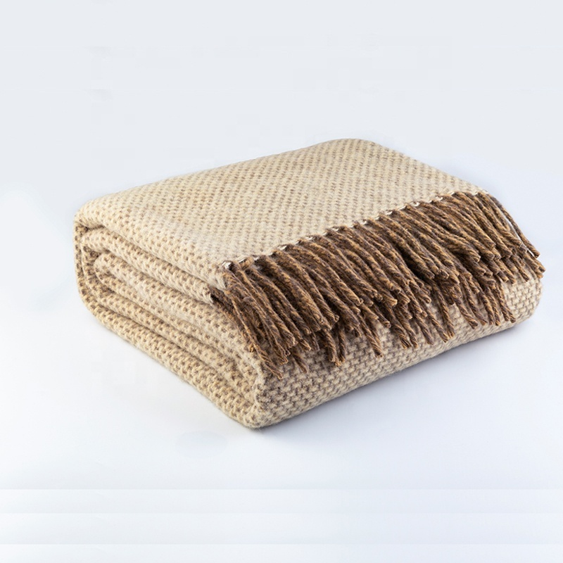 Factory Direct Sales Mexican Throw Blanket 100%AU wool Wholesale Pure Throw At Stock blanket wool