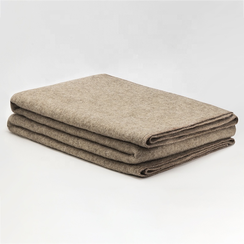 Whole Custom Factory Price Camel Woven Wool Polyester Blanket For Outdoor