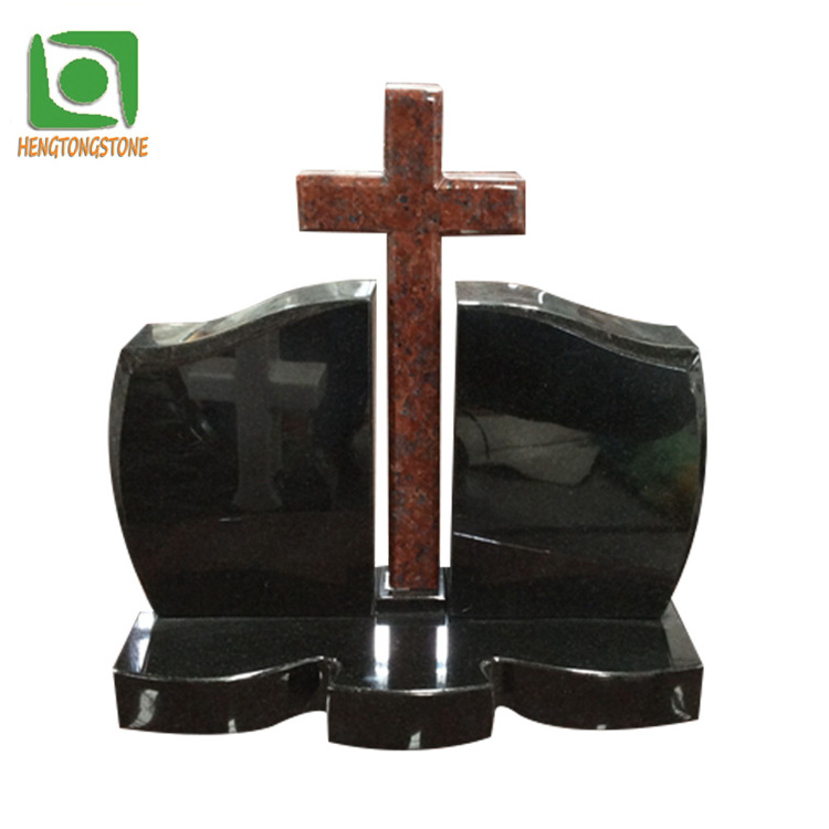 China Wholesale Black Granite Cheap Cemetery Headstone Tombstones Memorial Stone Monument