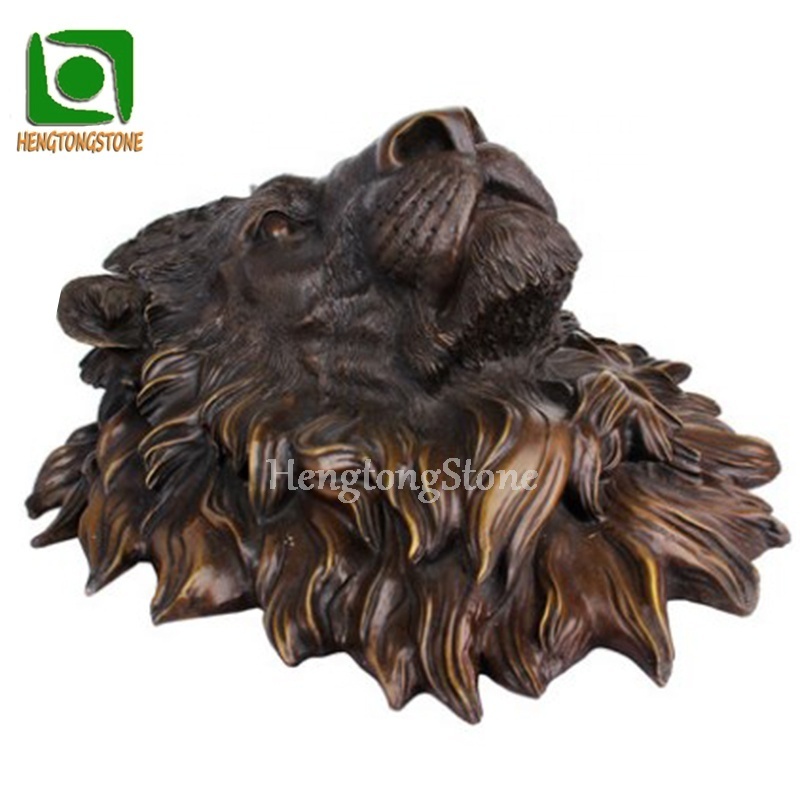 Bronze Animal Sculpture Brass Lion Head Statue