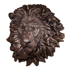 Bronze Animal Sculpture Brass Lion Head Statue