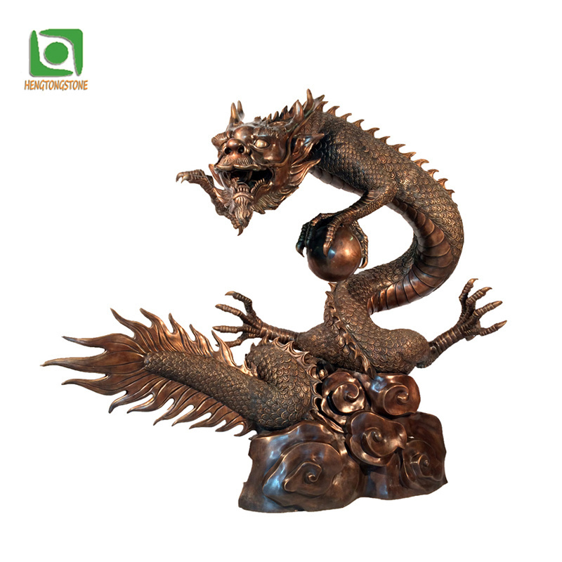 Chinese Style Bronze Carving Dragon Water Fountain For Garden Decoration