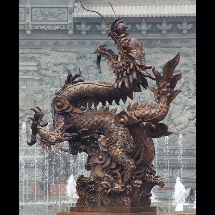 Chinese  Dragon Style Bronze Water Fountain Sculpture